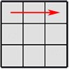 рисунок - поворот верхнего слоя кубика 3х3 против часовой стрелки