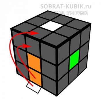 иллюстрация - алгоритм для сборки креста на кубике Рубика 3х3