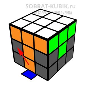 картинка - работа схемы для сборки второго слоя кубик Рубика 3х3