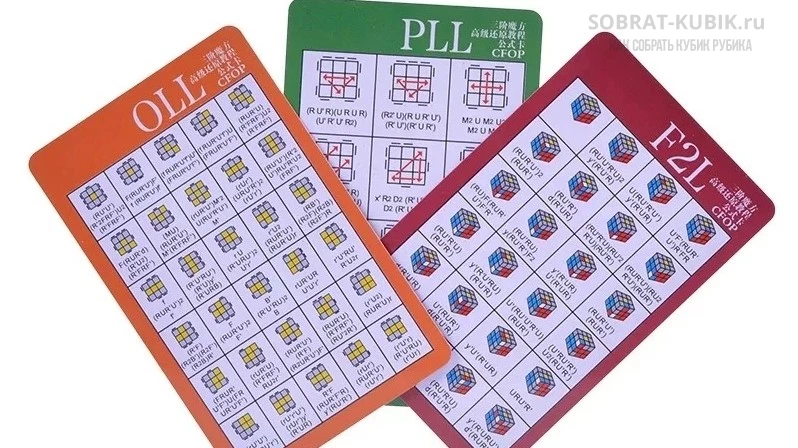 Карточки с формулами OLL, PLL, F2L - картинка